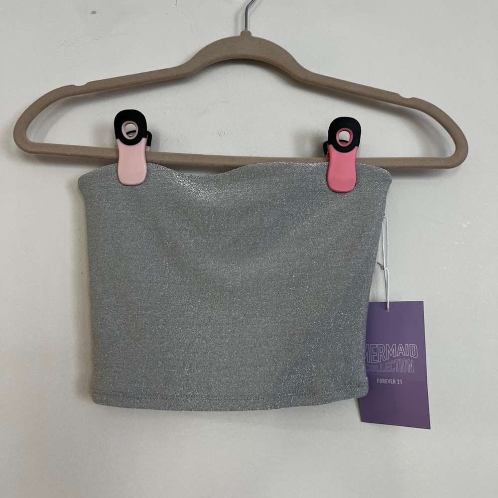 Glitter tube top blue new with tags